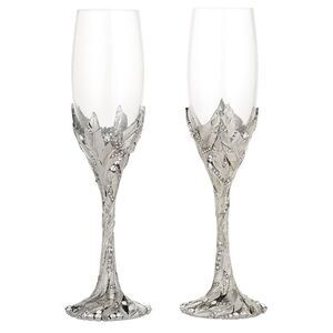 Olivia Riegel 2Pc Flute Set, Silver